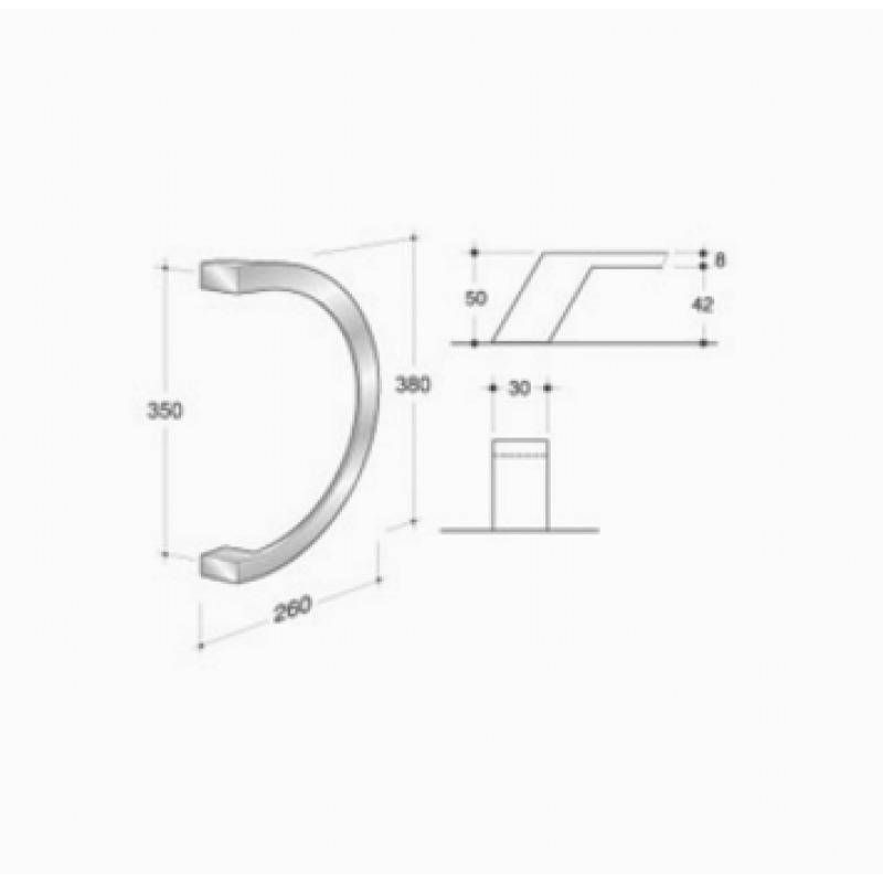200.IT.081 pba Pull handle in stainless steel 316L