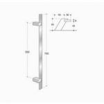 200.IT.091 pba Pull handle in stainless steel 316L
