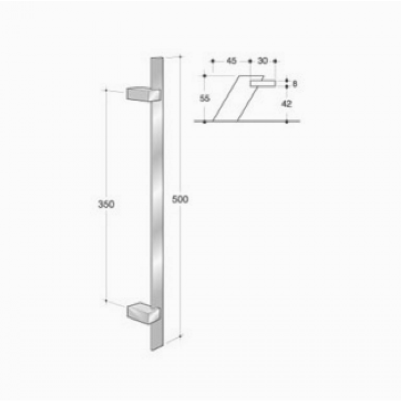 200.IT.091 pba Pull handle in stainless steel 316L