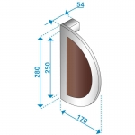 200.YOD.001 pba Pull Handle Wood and Stainless Steel AISI 316L
