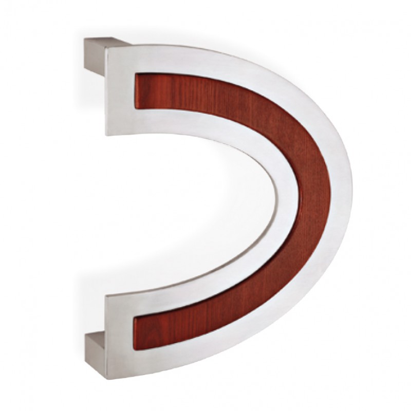 200.YOD.031 pba Pull Handle Wood and Stainless Steel AISI 316L