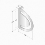 200.YOD.041 pba Pull Handle Wood and Stainless Steel AISI 316L