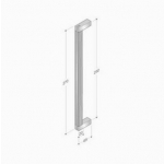 200.YOD.201 pba Pull Handle Wood and Stainless Steel AISI 316L