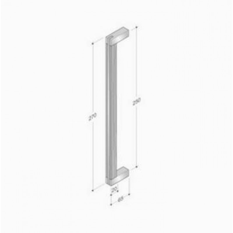 200.YOD.201 pba Pull Handle Wood and Stainless Steel AISI 316L