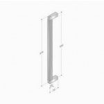 200.YOD.201 pba Pull Handle Wood and Stainless Steel AISI 316L