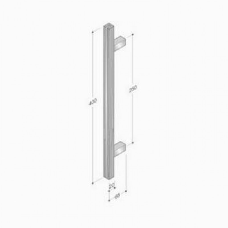 200.YOD.211 pba Pull Handle Wood and Stainless Steel AISI 316L