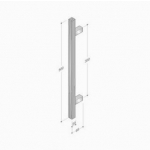 200.YOD.211 pba Pull Handle Wood and Stainless Steel AISI 316L