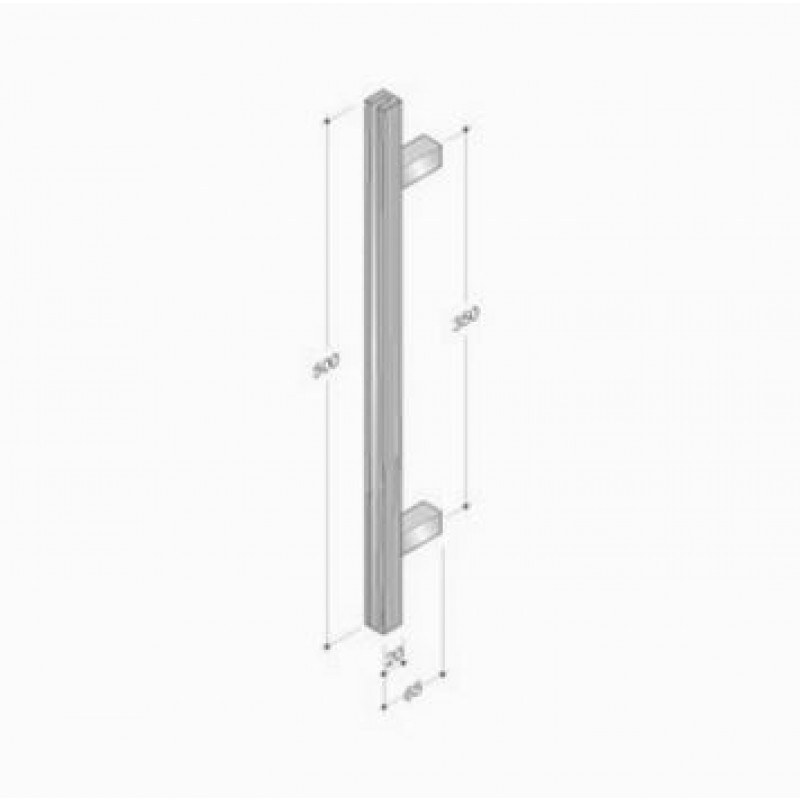 200.YOD.211 pba Pull Handle Wood and Stainless Steel AISI 316L