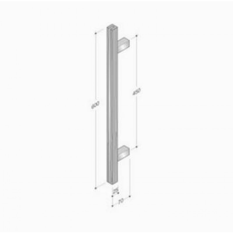 200.YOD.211 pba Pull Handle Wood and Stainless Steel AISI 316L