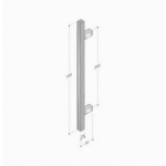 200.YOD.211 pba Pull Handle Wood and Stainless Steel AISI 316L