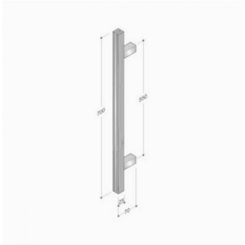 200.YOD.211 pba Pull Handle Wood and Stainless Steel AISI 316L