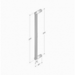 200.YOD.301 pba Pull Handle Wood and Stainless Steel AISI 316L