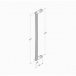 200.YOD.301 pba Pull Handle Wood and Stainless Steel AISI 316L