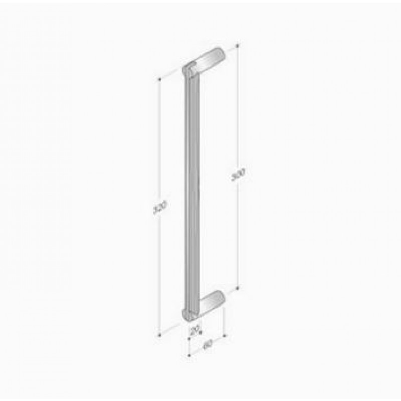 200.YOD.301 pba Pull Handle Wood and Stainless Steel AISI 316L