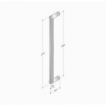 200.YOD.301 pba Pull Handle Wood and Stainless Steel AISI 316L