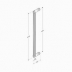 200.YOD.301 pba Pull Handle Wood and Stainless Steel AISI 316L