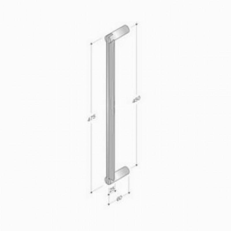 200.YOD.301 pba Pull Handle Wood and Stainless Steel AISI 316L