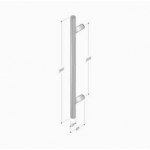 200.YOD.311 pba Pull Handle Wood and Stainless Steel AISI 316L