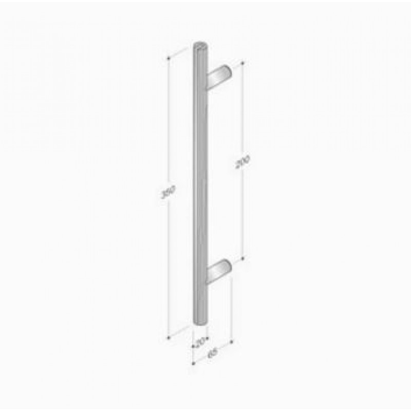 200.YOD.311 pba Pull Handle Wood and Stainless Steel AISI 316L