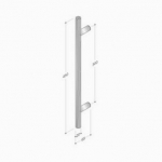 200.YOD.311 pba Pull Handle Wood and Stainless Steel AISI 316L