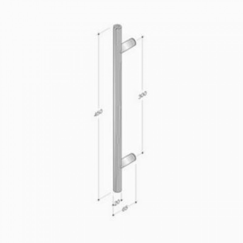 200.YOD.311 pba Pull Handle Wood and Stainless Steel AISI 316L