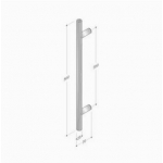 200.YOD.311 pba Pull Handle Wood and Stainless Steel AISI 316L