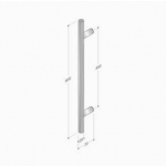 200.YOD.311 pba Pull Handle Wood and Stainless Steel AISI 316L