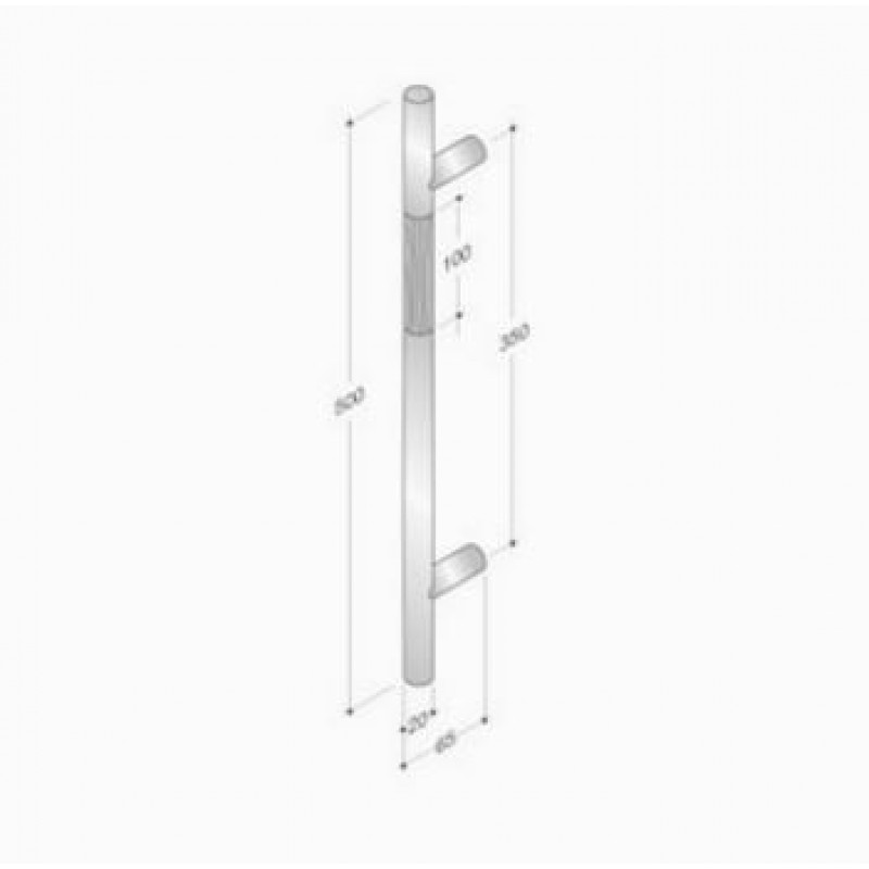 200.YOD.401 pba Pull Handle Wood and Stainless Steel AISI 316L