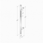 200.YOD.401 pba Pull Handle Wood and Stainless Steel AISI 316L