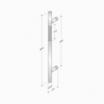 200.YOD.401 pba Pull Handle Wood and Stainless Steel AISI 316L