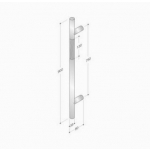 200.YOD.401 pba Pull Handle Wood and Stainless Steel AISI 316L
