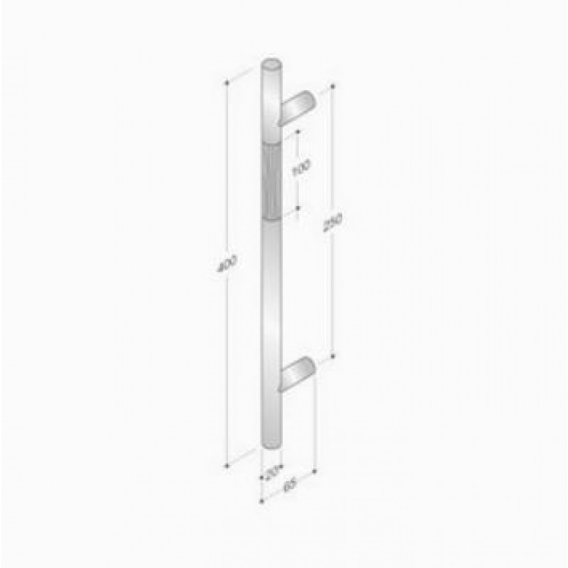 200.YOD.401 pba Pull Handle Wood and Stainless Steel AISI 316L