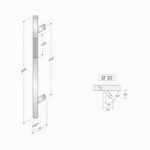 200.YOD.411 pba Pull Handle Wood and Stainless Steel AISI 316L
