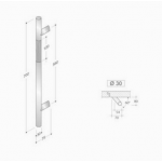 200.YOD.411 pba Pull Handle Wood and Stainless Steel AISI 316L