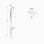 200.YOD.411 pba Pull Handle Wood and Stainless Steel AISI 316L
