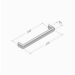 200E-001 pba Tubular Elliptical Pull Handles in Stainless Steel AISI 316L
