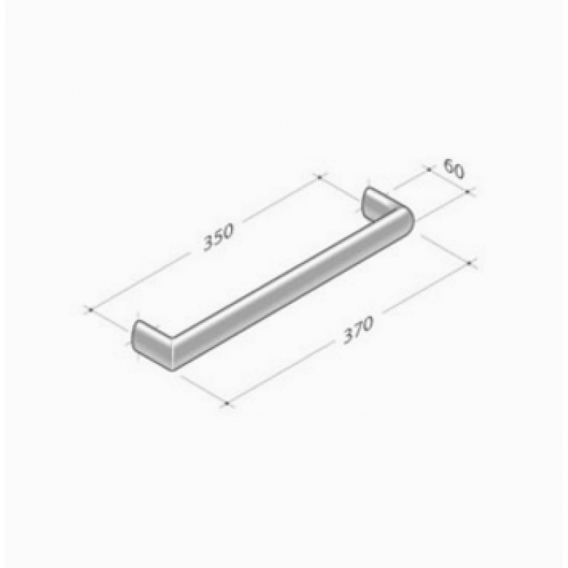 200E-001 pba Tubular Elliptical Pull Handles in Stainless Steel AISI 316L