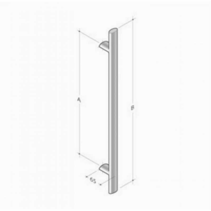 200E-011 pba Tubular Elliptical Pull Handles in Stainless Steel AISI 316L