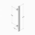200E-011 pba Tubular Elliptical Pull Handles in Stainless Steel AISI 316L