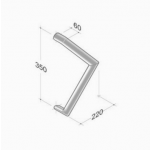 200E-021 pba Tubular Elliptical Pull Handles in Stainless Steel AISI 316L