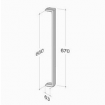 200E-031 pba Tubular Elliptical Pull Handles in Stainless Steel AISI 316L