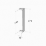 200E-031 pba Tubular Elliptical Pull Handles in Stainless Steel AISI 316L