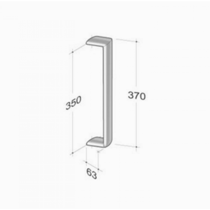200E-031 pba Tubular Elliptical Pull Handles in Stainless Steel AISI 316L
