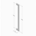 200E-041 pba Tubular Elliptical Pull Handle in Stainless Steel AISI 316L