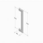 200E-041 pba Tubular Elliptical Pull Handle in Stainless Steel AISI 316L