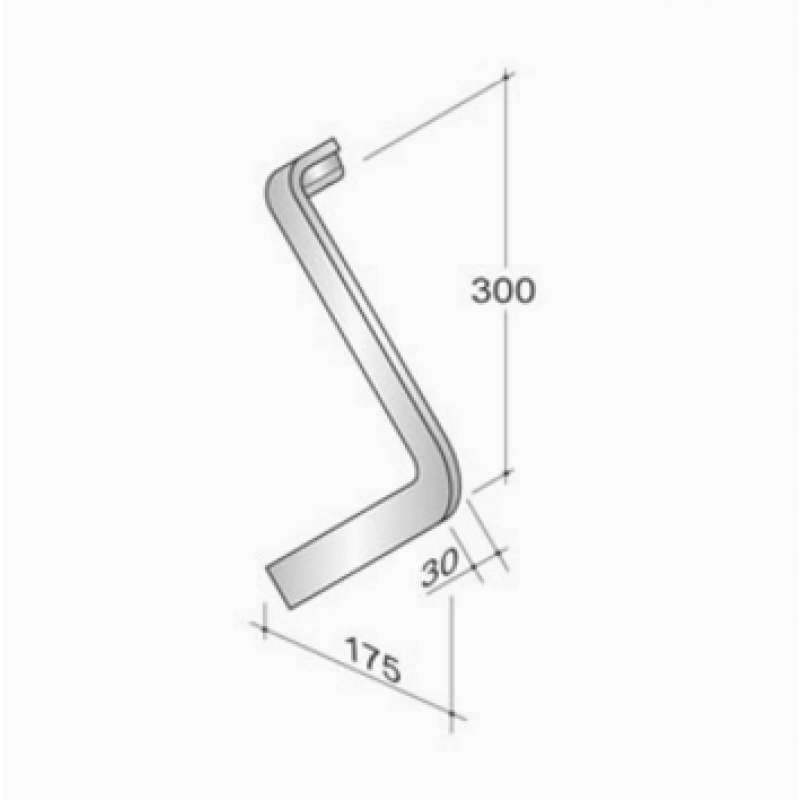 200P-031 pba Pull handle in stainless steel with flat profile