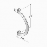 200P-041 pba Pull handle in stainless steel with flat profile