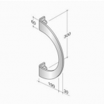 200P-051 pba Pull handle in stainless steel with flat profile