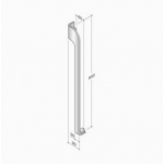 200P_061 pba Pull handle in stainless steel with flat profile