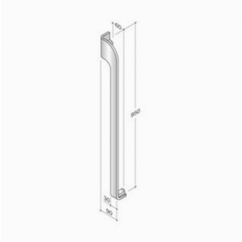 200P_061 pba Pull handle in stainless steel with flat profile